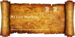Milis Márton névjegykártya