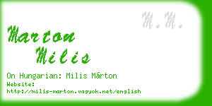 marton milis business card