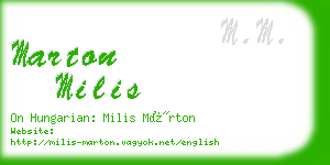 marton milis business card